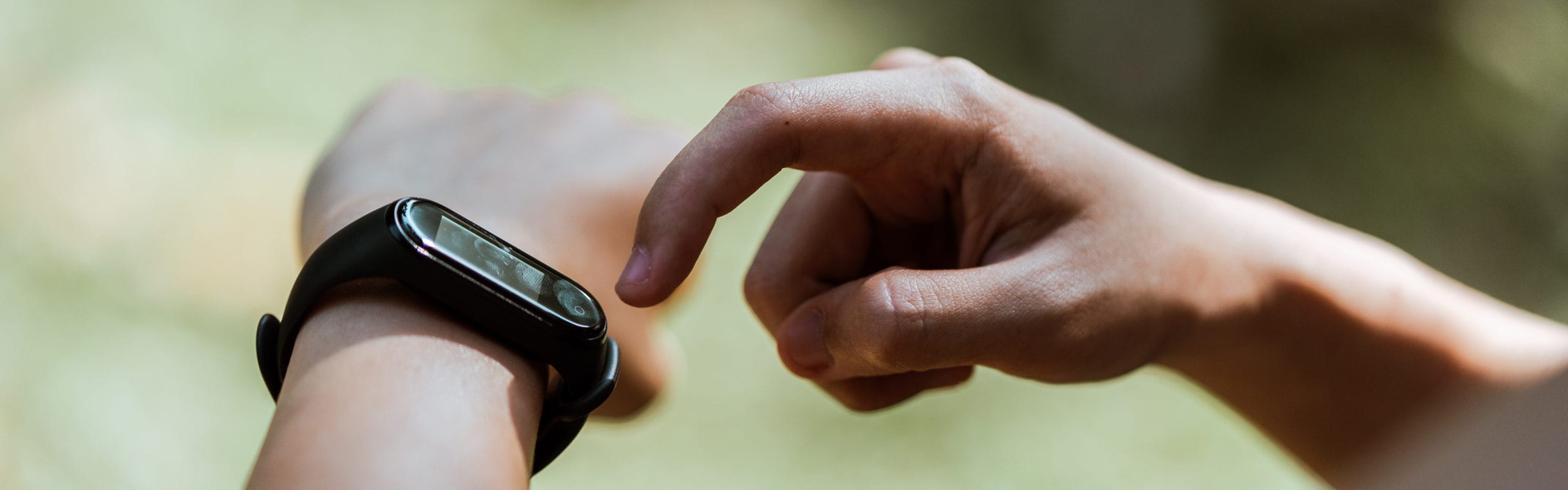 person checking smart watch